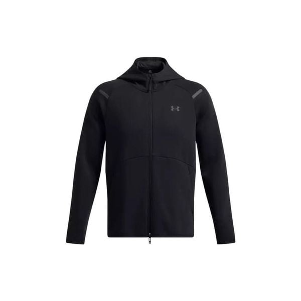 Bluza z kapturem z pełnym zamkiem błyskawicznym Under Armour Unstoppable Fleece. Czarne bluzy męskie Under Armour, bez wzorów, z kapturem, na fitness i siłownię. Za 474.00 zł.