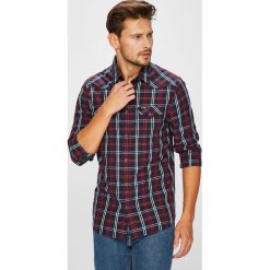 Wrangler - Koszula. Czarne koszule męskie Wrangler, w kratkę, z bawełny, z klasycznym kołnierzykiem, z długim rękawem. Za 219.90 zł.