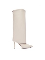 Nine West Kozaki CEO-SAIDA-01 Écru. Kozaki damskie Nine West, z materiału, bez obcasa, na szpilce. Za 359.99 zł.