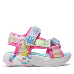 Sandały Skechers. Czerwone sandały dziewczęce Skechers, bez zapięcia. Za 119.99 zł.