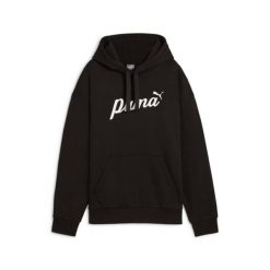Bluza damska z kapturem Puma ESS+ Script. Białe bluzy sportowe damskie Puma, l, bez wzorów, z bawełny, z kapturem, na fitness i siłownię. Za 254.15 zł.