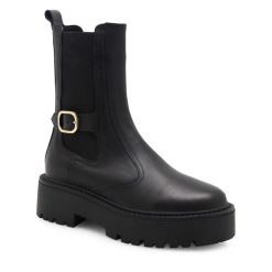 Sztyblety Badura. Czarne botki damskie Badura, bez obcasa, na płaskiej podeszwie, bez zapięcia. Za 429.99 zł.