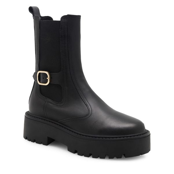 Sztyblety Badura. Czarne botki damskie Badura, bez obcasa, na płaskiej podeszwie, bez zapięcia. Za 429.99 zł.