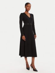 TWINSET Sukienka dzianinowa 252TP3271 Czarny Regular Fit. Czarne sukienki damskie Twinset, m, bez wzorów, z dzianiny, bez kołnierzyka, bez ramiączek. Za 899.99 zł.