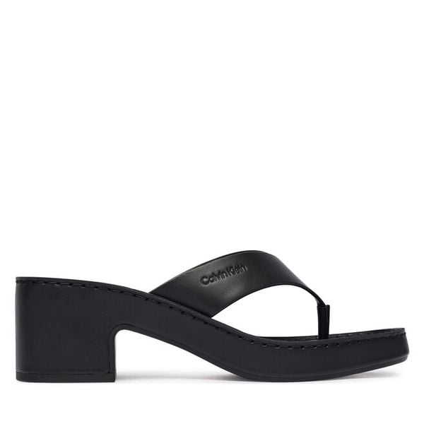 Japonki Calvin Klein. Czarne klapki damskie Calvin Klein, bez wzorów, bez obcasa. Za 331.99 zł.