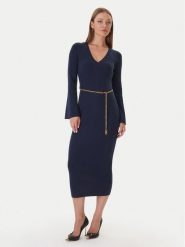 MICHAEL Michael Kors Sukienka dzianinowa MF5835G4VR Granatowy Slim Fit. Niebieskie sukienki damskie MICHAEL Michael Kors, xl, bez wzorów, z dzianiny, bez kołnierzyka, bez ramiączek. Za 1,539.00 zł.