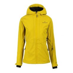 Kurtka softshell damska Vara SS. Żółte kurtki damskie Bergson, bez wzorów, z softshellu, bez kaptura, trekkingowe. Za 499.00 zł.