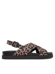 ONLY Shoes Sandały Onlminnie-2 Brązowy. Brązowe sandały damskie ONLY Shoes, bez wzorów, z materiału, bez obcasa, na płaskiej podeszwie, bez zapięcia. Za 119.99 zł.