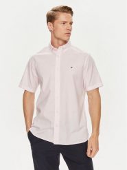 Tommy Hilfiger Koszula MW0MW33809 Różowy Regular Fit. Czerwone koszule męskie Tommy Hilfiger, l, bez wzorów, z bawełny, bez kołnierzyka, bez ramiączek. Za 229.99 zł.