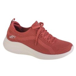 Buty do chodzenia damskie, Skechers Ultra Flex 3.0 Big Plan. Czerwone obuwie sportowe damskie Skechers, bez wzorów, z materiału, trekkingowe. Za 229.99 zł.