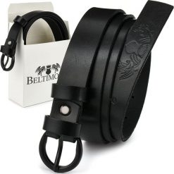 Beltimore Beltimore skórzany damski pasek 2,5 cm czarny A65. Czarne paski damskie Beltimore, bez wzorów. Za 47.99 zł.