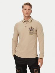 Aeronautica Militare Polo 262PO1942UP00400 Beżowy Regular Fit. Brązowe koszulki polo męskie Aeronautica Militare, l, bez wzorów, z bawełny, bez ramiączek. Za 474.99 zł.
