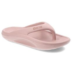 Różowe Japonki Big Star Modne Obuwie Damskie. Czerwone klapki damskie Big Star, bez wzorów, z materiału, bez obcasa, bez zapięcia. Za 49.99 zł.