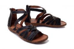 JOSEF SEIBEL 79553 95100 Rosalie 53 schwarz, sandały damskie. Czarne sandały damskie Josef Seibel, bez wzorów, ze skóry, bez obcasa, bez zapięcia. Za 389.90 zł.