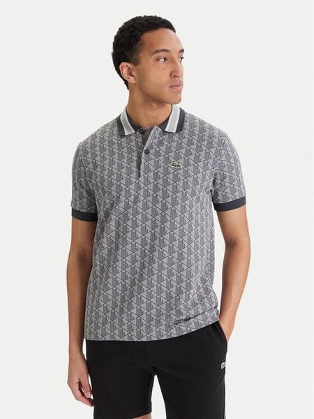 Lacoste Polo DH1417 Szary Classic Fit. Szare koszulki polo męskie Lacoste, m, bez wzorów, z syntetyku, bez ramiączek. Za 449.99 zł.