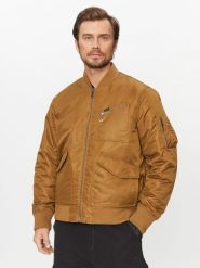 LEE MĘSKA KURTKA BOMBER JACKET BEIGE 112341653 L87G015048. Brązowe kurtki męskie Lee, l, bez wzorów, bez kaptura. Za 369.99 zł.