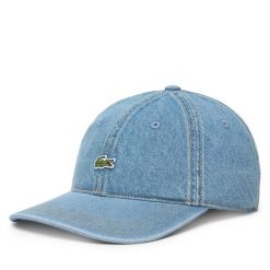 Czapka z daszkiem Lacoste. Niebieskie czapki i kapelusze damskie Lacoste, bez wzorów. Za 329.99 zł.
