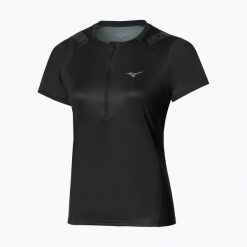 Koszulka do biegania damska Mizuno Trail Graphic Tee. Czarne koszulki sportowe damskie Mizuno, l, bez wzorów, z materiału, bez kołnierzyka, bez ramiączek, do biegania. Za 329.99 zł.