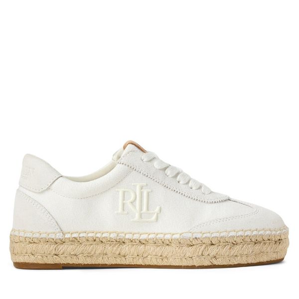 Espadryle LAUREN RALPH LAUREN. Białe espadryle damskie Lauren Ralph Lauren, bez wzorów, bez obcasa, bez zapięcia. Za 473.99 zł.