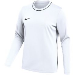 Koszulka damska Nike Dri-Fit Park 26 Crew Top. Białe bluzy sportowe damskie Nike, bez wzorów, z poliesteru, bez kaptura, na fitness i siłownię, dri-fit (nike). Za 108.99 zł.