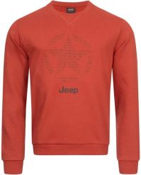 Męska bluza z okrągłym dekoltem Jeep Star, pomarańczowa. Brązowe bluzy męskie Jeep, m, bez wzorów, z bawełny, bez kaptura. Za 98.07 zł.