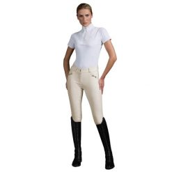 Damskie spodnie jeździeckie o pełnej przyczepności Premier Equine Filetto. Białe spodnie sportowe damskie PREMIER EQUINE, s, bez wzorów, na fitness i siłownię. Za 327.00 zł.