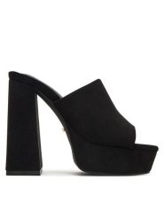 DeeZee Klapki F7979-1 Czarny. Czarne klapki damskie DeeZee, bez wzorów, z materiału, bez obcasa. Za 159.99 zł.