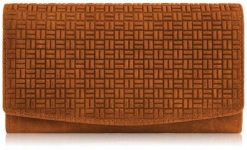 Paolo Peruzzi Portfel damski skórzany w stylu vintage duży pomarańczowy T-109-HOR. Brązowe portfele damskie Paolo Peruzzi, bez wzorów. Za 107.59 zł.