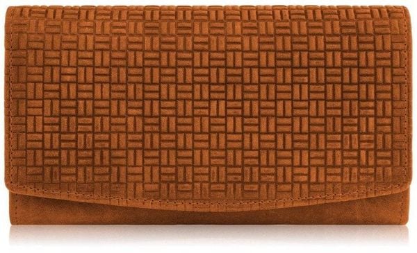 Paolo Peruzzi Portfel damski skórzany w stylu vintage duży pomarańczowy T-109-HOR. Brązowe portfele damskie Paolo Peruzzi, bez wzorów. Za 107.59 zł.