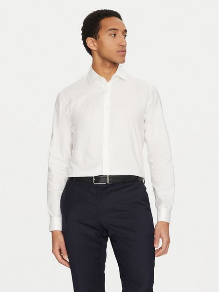 Calvin Klein Koszula K10K107889 Biały Regular Fit. Białe koszule męskie Calvin Klein, m, bez wzorów, z bawełny, biznesowe, bez kołnierzyka, bez ramiączek. Za 239.99 zł.