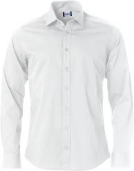 Clique Clark — Męska koszula z długim rękawem, 100% bawełna, regular fit – white. Białe koszule męskie CLIQUE, m, bez wzorów, z bawełny, bez kołnierzyka, bez ramiączek. Za 212.53 zł.