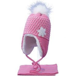 Czapka dziecięca z szalikiem CZ+S 043D różowo-biała r. 48-50. Czapki dla dzieci marki Proman. Za 52.11 zł.