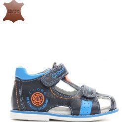 Granatowo-Niebieskie Skórzane Sandałki Oasis. Niebieskie sandały chłopięce Born2be, z materiału. Za 39.99 zł.