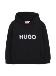 HUGO Bluza G01007 D Czarny Regular Fit. Czarne bluzy dla chłopców Hugo, bez wzorów, z bawełny, bez ramiączek, bez kaptura. Za 379.99 zł.