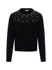 Marie Lund Sweter z domieszką wełny Kobiety czarny, L. Czarne swetry damskie Marie Lund, l, bez wzorów, z wełny, bez kołnierzyka, bez ramiączek, bez kaptura. Za 129.95 zł.