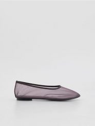Siateczkowe baleriny - ciemnofioletowy. Fioletowe baleriny damskie Reserved, bez wzorów, bez obcasa. Za 139.99 zł.