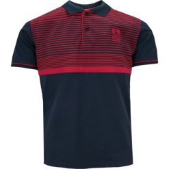 Koszulka POLO, Granatowo-Czerwona w Paski, Krótki Rękaw, Męska, z Nadrukiem. Czerwone koszulki polo męskie Porthal, l, bez wzorów, z bawełny, casualowe, bez ramiączek. Za 145.00 zł.