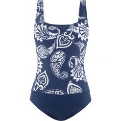 Kostium kąpielowy wyszczuplający bonprix niebiesko-biały. Niebieskie kostiumy jednoczęściowe damskie bonprix. Za 129.99 zł.