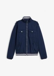 Kurtka przejściowa w fasonie regular fit. Niebieskie kurtki męskie bonprix, m, bez wzorów, eleganckie, bez kaptura. Za 239.99 zł.