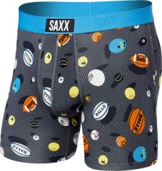 SAXX Bokserki męskie szybkoschnące SAXX VIBE Boxer Brief piłki - szare S. Szare bokserki męskie Saxx, m, bez wzorów. Za 103.99 zł.