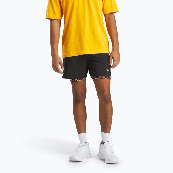 Spodenki Reebok Athlete Hype 2-IN-1. Czarne buty sportowe męskie REEBOK FITNESS, bez wzorów, na fitness i siłownię. Za 209.99 zł.