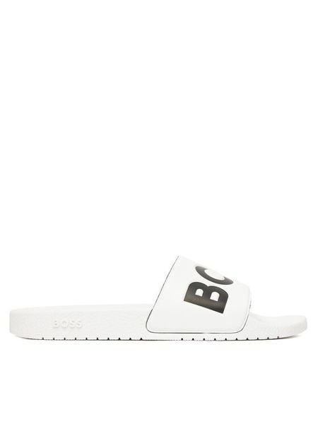 BOSS Klapki Aryeh 50536835 Biały. Białe klapki męskie Boss, ze skóry. Za 239.99 zł.
