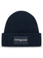 Tommy Jeans Czapka Script AW0AW17909 Granatowy. Niebieskie czapki i kapelusze damskie Tommy Jeans, na zimę, bez wzorów, z bawełny. Za 199.99 zł.