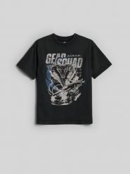 4F T-shirt relaxed z nadrukiem chłopięcy - szary 152 (11-12 lat). Szare t-shirty dla chłopców 4f, bez wzorów, z dzianiny, bez ramiączek. Za 59.99 zł.