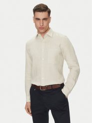 Marc O'Polo Koszula 523 7428 42318 Kremowy Regular Fit. Białe koszule męskie Marc O'Polo, m, bez wzorów, ze lnu, bez kołnierzyka, bez ramiączek. Za 227.99 zł.
