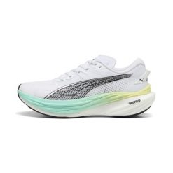 Damskie buty do biegania Puma Deviate Nitro 3. Białe obuwie sportowe damskie Puma, bez wzorów, do biegania. W wyprzedaży za 651.50 zł.