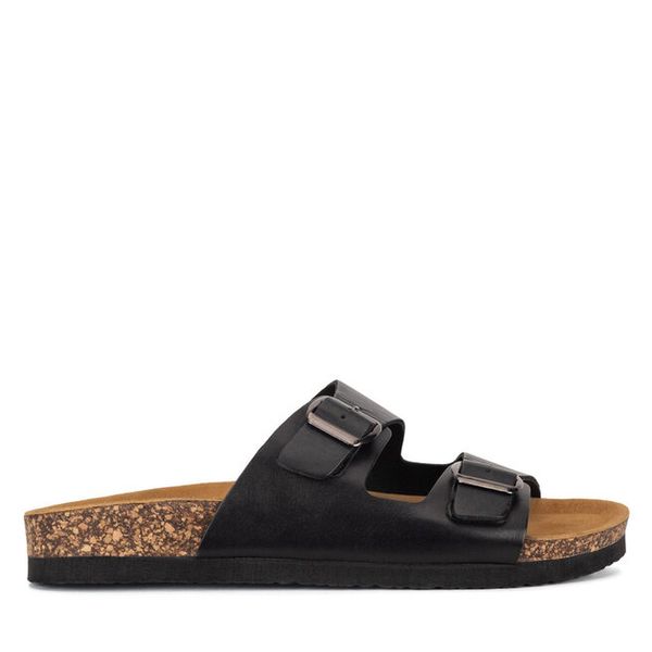 Klapki Lasocki. Czarne klapki damskie Lasocki, bez wzorów, bez obcasa. Za 119.99 zł.