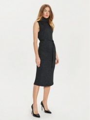 Artigli Sukienka dzianinowa ACAB000426 Czarny Regular Fit. Czarne sukienki damskie Artigli, l, bez wzorów, z dzianiny, bez kołnierzyka, bez ramiączek. Za 229.99 zł.