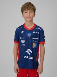 4F Koszulka meczowa replika wyjazdowa z sezonu 2025/26 dziecięca 4F x ZAKSA Kędzierzyn-Koźle - granatowa 98/104. Niebieskie bluzki dla dziewczynek 4f, bez wzorów, z dzianiny, bez ramiączek. Za 179.99 zł.