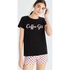 Dwuczęściowa piżama Coffee girl - Czarny. Piżamy damskie Sinsay. Za 39.99 zł.